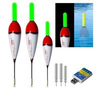 3 Pièces Flotteurs De Pêche À Led Avec Détecteur De Touche, Détecteur De Gravité Et Base, Accessoires De Pêche Intelligents, Kit D'accessoires Pour Pêche À La Truite Pour La Pêche En Mer Et La Pêche