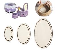 3 Pièces Fond de Panier à Crocheter, 10/15/20cm Fond Panier en Bois Naturel à Crocheter, Cercle Panier en Bois Base pour Bricolage Accessoires Tressage Panier Rangement, Bricolage, Décoration Maison