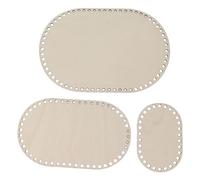 3 Pièces Fond de Panier en Bois Ovale Sac de Copeaux de Bois Fournitures Couvercle Puce Crochet Crochet Panier D'épicerie Sac à Main Baggie Ensachage pour Paniers D'affichage