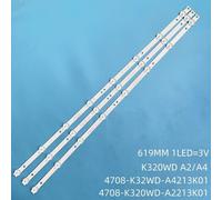 3 pieces FOR 1TV Bande de rétroéclairage LED pour 4708-K320WD-A2213K01 A4213K01 K320WD TF-LED32S35T2 A4 32S1750EV TX-32DR300ZZ H32B7200T L32R630VKE ""Nipseyteko