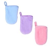 3 Pièces Gant Nettoyant Visage Gants Nettoyants pour Le Visage Gant Démaquillant Microfibre Réutilisable Démaquillant Chiffon