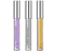 3 Pièces Glitter Mascara Set pour Les Cils, Mascara Coloré Scintillant Argent/Or/Violet Pailleté pour Les Cils, Shiny Diamond Mascara épaississant Allongement pour un Maquillage Des Yeux Trè
