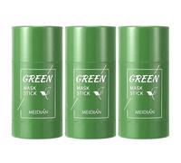 3 Pièces Green Tea Mask Stick, Masque Visage Thé Vert Nettoyant en Profondeur, Masque au Thé Vert en Stick, Hydratant, Dissolvant de Points Noirs, Pour tous les types de peau