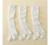 3 pièces Grenouillère blanche simple en filet pour bébé, convient pour un port quotidien en printemps / été / automne 4-7Y,0-6M,6-12M,1-2Y,2-3Y,8-11Y,11-14YUnicoloreTissu tricoté