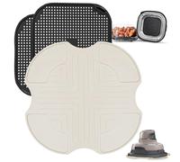 3 Pièces Grille Anti Projection Réutilisable et Dessous de Plat en Silicone pour Ninja CRISPi Friteuse à Air FN101EUSG, Air Fryer Accessoires pour Friteuse à Air Ninja FN101EU (Blanc Cassé)