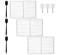 3 Pièces Grille de Refroidissement Pâtisserie 31x20cm Grille Patisserie, Grille Rectangulaire pour Pâtisserie, Rack de Refroidissement de Gâteau, Grille de Cuisson pour Rôtir, Cuisson, Barbecue