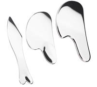 3 Pièces Gua Sha Acier Inoxydable, Guasha pour Visage, Pierre Massage Visage, Multifonction Gua Sha, Réutilisables, pour Visage et Corps, pour Détente Musculaire et Soulagement de la Douleur