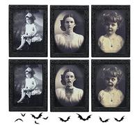 3 Pièces Halloween Effrayante de Portrait Décorations, Portrait d'images effrayantes, 3D Décoration à Visage Changeant, Images Hantées Photos, Maison hantée Accessoires Décoration de fête d'Halloween