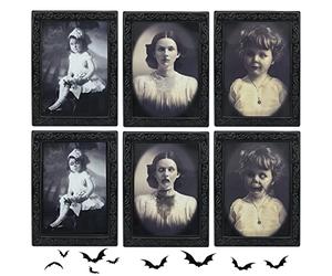 3 Pièces Halloween Effrayante de Portrait Décorations, Portrait d'images effrayantes, 3D Décoration à Visage Changeant, Images Hantées Photos, Maison hantée Accessoires Décoration de fête d'Halloween
