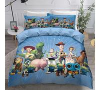 3 Pièces Housse De Couette Super Douce avec Fermeture Éclair Toy Story, Ensembles De Literie 100% Microfibre Housse De Couette avec 2 Taies d'oreiller 80x80cm (140 x 200 cm,Modèle 03)