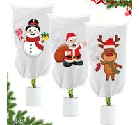 3 pièces Housse Hivernage Plante, 90 x 110 cm Housses de Protection pour Plantes avec Cordon de Serrage et Zipper, Noël Housse Voile Hivernage pour Plantes Exterieur, Réutilisable, Facile à Installer