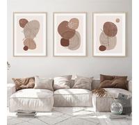 3 Pièces Images Murales,Peinture Toile Abstraite Style Bohème Formes Organiques Géométrie Lignes Art Mural Affiche Photos Salon Cuisine Bureau Chambre Coucher Décoration-40*50cm(16*20pouces)sans cadre