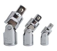 3 pièces Impact Universal Joint Socket Set Actionneur rotatif Adaptateur Réducteur Cr-v Acier Argent Chrome Finition 1/4 3/8 1/2