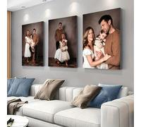 3 pièces Impression sur canevas personnalisée - Personnalisez vos photos avec un incroyable art mural, parfait pour la décoration de la maison et les cadeaux, décoration de la chambre, du salon et du