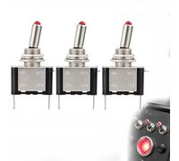 3 Pièces Interrupteurs à Bascule Avec LED Rouge,12V 20A,3 Broches SPST,Interrupteur ON/OFF,Pour Voitures,Camions,Bateaux,Diamètre de Montage 12 mm,Installation Facile,Câblage Personnalisé