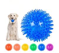 3 pièces Jouets de balle à picots et couinants pour chien, balles en caoutchouc à mâcher pour chien, jouets flottants pour piscine de chien, jouets de rapport en caoutchouc TPR pour chiot, jouets à mâ