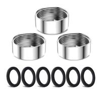 3 pièces Kit d'adaptateur de robinet, CNYMANY Femelle M22 mm vers Femelle M24 mm Ensemble d'adaptateurs pour aérateur de cuisine Adaptateur de robinet d'évier Filtre à eau pour tuyau d'arrosage