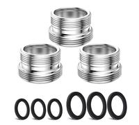 3 pièces Kit d'adaptateur de robinet, CNYMANY Mâle M22 mm vers Mâle M18 mm Ensemble d'adaptateurs pour aérateur de cuisine Adaptateur de robinet d'évier Filtre à eau pour tuyau d'arrosage