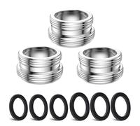 3 pièces Kit d'adaptateur de robinet, CNYMANY Mâle M22 mm vers Mâle M24 mm Ensemble d'adaptateurs pour aérateur de cuisine Adaptateur de robinet d'évier Filtre à eau pour tuyau d'arrosage