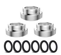 3 pièces Kit d'adaptateur de robinet, CNYMANY Mâle M22 mm vers Mâle M32 mm Ensemble d'adaptateurs pour aérateur de cuisine Adaptateur de robinet d'évier Filtre à eau pour tuyau d'arrosage