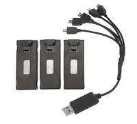3 Pièces Kit de Batterie de Drone RC au Lithium avec Ensemble de Câbles de Charge Légers Compatible avec Les Modèles de Drone RC E88 E88Pro LS