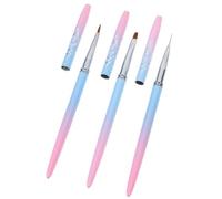 3 Pièces Kit de Pinceaux de Manucure en Métal | Pointes Fines et Précises, Résistantes à Déformation, Style Élégant, Usage Salon, pour Décoration et Tracé