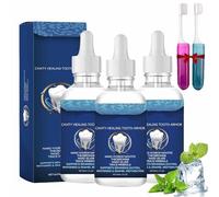3 pièces Kit De RéParation Liquide De RéParation Des Caries Dentaires,Pour La GuéRison Des Caries Et La RéNovation De L'éMail,Aide à Garder Les Gencives Saines
