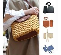 3 pièces Kit d'outils pour la fabrication de sacs au crochet DIY, comprenant une sangle , un fond de sac et un couvercle de sac - Matériaux d'artisanat de sac fait main, sangle confortable réglable, a