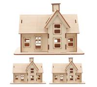 3 Pièces Kit Miniature en Bois à Assembler, Puzzle en 3 Dimensions | Finitions Artisanales en Bois, Décoration Polyvalente, Activité Manuelle Développant les Compétences, Liberté Créative