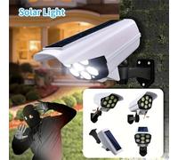 3 pièces Lampe de rue à détecteur de mouvement, Éclairage de jardin solaire LED, Surveillance de simulation, Caméra factice, Applique murale à détecteur de mouvement, Éclairage de rue extérieur intell