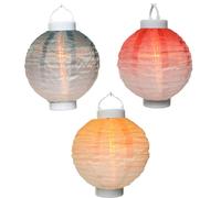 3 pièces - Lampe solaire - Lanterne solaire - Avec effet de flamme et interrupteur crépusculaire - Ø20XH23CM - 3 couleurs
