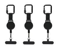 3 Pièces Lanière Rétractable Cordon Pour Téléphone Portable Tether, Lanière De Sécurité Antivol Téléphone Avec Mousquetons, Accessoires Attache Téléphones Portable, Pour Ski, Cyclisme, L'escalade