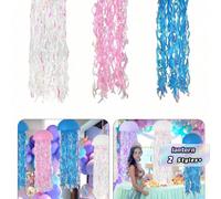 3 pièces Lanternes en papier bleues suspendues en forme de méduses, lanternes en papier de couleur dégradée pour thème de fête sirène, décorations d'anniversaire sous-marin océanique, guirlande de dou