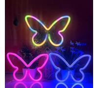 3 pièces LED néon signe papillon enseignes au néon maison veilleuses pour chambre d'enfants lampes décoratives Art mural romantique cadeau d'anniversaire de noël