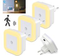 3 pièces Led Night Light Prise Avec Détecteur de Mouvement Capteur Crépusculaire Avec 2 Modes Veilleuse de Nuit Pour Couloir Chambre Enfant Cuisine Escalier