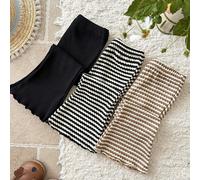 3 pièces Leggings tricotés pour jeune fille VacancesMulticoloreMélange de cotonCoordonnéSans effortMix-And-MatchFacile à entretenirDouxAudacieuxChicCool Ensemble 6Y,7Y,4Y,5YRayéMélange coton,Polyester