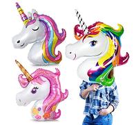3 Pièces Licorne Ballons, Aluminium Ballon, XXL-Ballon Anniversaire en Forme de Licorne, Géant Ballon D'aluminium Fête pour Mariages Décorations de Fête de Douche de Bébé Jouets pour Enfants
