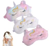 3 Pièces Licorne Masques de Sommeil Kit, Yeux Masque, Yeux Bandés pour Femmes Filles Enfants Moelleux Maison Lit Voyager Vol De Voiture Camping Utiliser