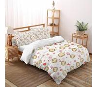 3 Pièces Literie Coeurs Visages Imprimé Motif,Couette avec 2 Taies d'oreiller Art 3D Microfibre Literie pour Les Adultes Et Les Filles Enfants Super King（260x220cm）