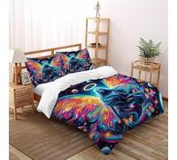 3 Pièces Literie Déesse Papillon Imprimé Motif,avec 2 Taies d'oreiller Art 3D Doux Et Confortable Literie pour Les Adultes Et Les Filles Enfants King（220x240cm）