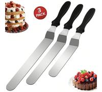 3 pièces Lot de Grattoirs à Gâteau, Jeu de Grattoirs à Glaçage en Acier Inoxydable pour le Lissage de Gâteau - Outils de Décoration de Gâteau de 6 Pouces, 8 Pouces, 10 Pouces Retour à l'École 1 pièce-