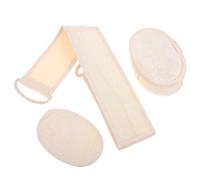 3 Pièces Lot de Trois Loofahs Exfoliantes en Coton, Double Face | Maille Aérée, Séchage Rapide, pour Dos et Jambes, Usage Bain Maison, Peau Douce