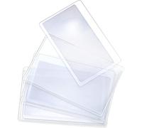 3 Pièces Loupe de Taille Carte de Crédit Lentille de Fresnel Lentille Loupe de Lecture de Poche en Plastique 3X de Carte de Fresnel d'Aide à Lecture, Transparent