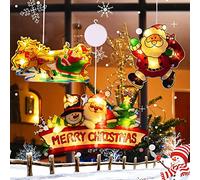 3 Pièces Lumière de fenêtre à Ventouse LED,LED Rideau Suspendus Lumière,Lumières Ventouse à LED,Guirlande LED DéCoration De FenêTre pour Décoration de Fenêtre,Alimentation par Batterie