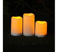 3 pièces Lumières de bougie solaire étanches pour l'extérieur, alimentées à l'énergie solaire, bougies sans flamme solaires pour l'extérieur, lanternes, capteur uniquement de crépuscule à l'aube, pour