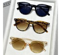 3 pièces lunettes de mode plastique à imprimé léopard géométrique, style minimaliste moderne. Convient comme cadeau de vacances, pour la conduite en été, les fêtes de carnaval, la photographie de rue,