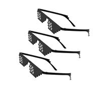 3 pièces Lunettes de soleil cool,Drôles,lunettespixelisées,lunettes cool,lunettes de soleil pixel,gamer,mecs,trucs,break,thug,pas cher,gadgets,articles,gaming,mosaïque unisexe,mosaïque party