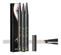 3 Pieces Magic Eyebrow Microblading Pencil, 3D Eyebrow Pencil Eyebrow Microblading Pen 4 Fork Tip Tattoo Pencil, Eyebrow Pencil (3 Pcs Dark Brown)