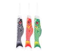 3 Pièces Manches à Air Poisson Japonerie en Satin pour Jardin Extérieur | Décoration Suspendue D'extérieur, Ambiance Colorée, Design Original, pour Cour et Fête, Lot de Trois Couleur Aléatoire
