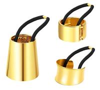 3 Pièces Manchette de cheveux de Cercle en Métal Bande de Cheveux Élastique Attache-cheveux pour queue de cheval Accessoire de Corde de Cheveux pour Femmes Filles, 3 Styles (Or)